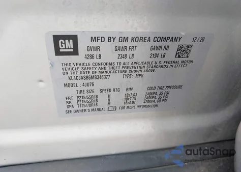 2021 Buick Encore Fwd Preferred from USA, damaged, VIN KL4CJASB6MB346377